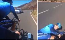 Escalofriante accidente del ciclista Alexéi Lutsenko en Tenerife