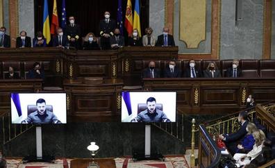 Zelenski compara en el Congreso Ucrania con el bombardeo de Guernica
