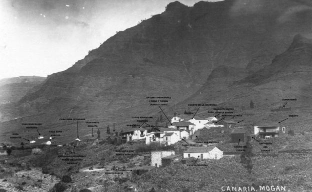 Retrato en sepia del pueblo de Mogán de hace 100 años