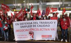 Protesta sindical en el aeropuerto de Gran Canaria
