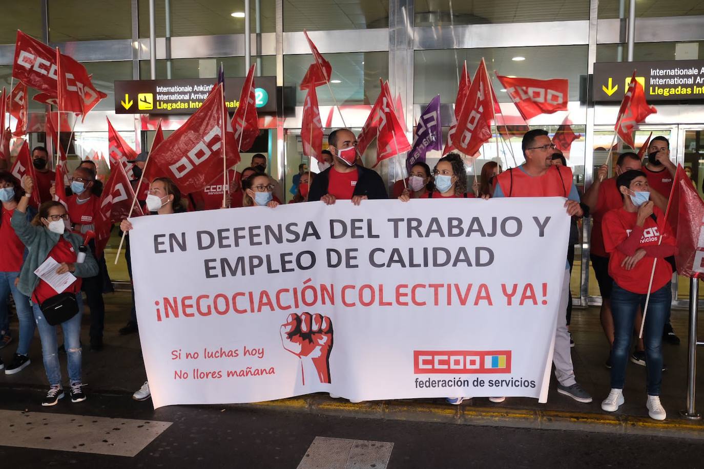 Protesta sindical en el aeropuerto de Gran Canaria