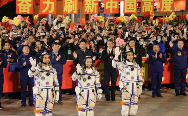 The Shenzhou-13 crew, consisting of astronaut Zhai Zhigang, Wang Yaping and Ye Guangfu