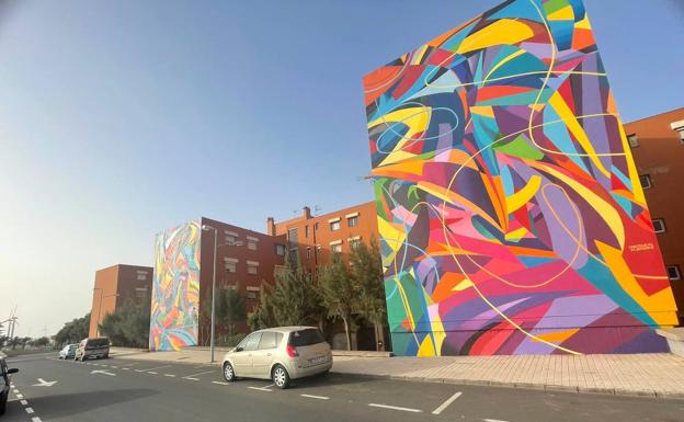 Matías Mata deja su arte más abstracto en el Polígono Residencial de Arinaga