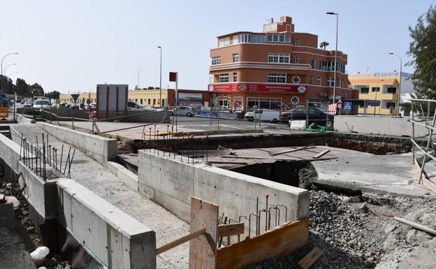 Reanudadas las obras de mejora en la GC-500 a su paso por Arguineguín
