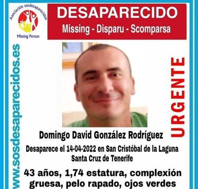 Buscan a Domingo David González Rodríguez desaparecido en La Laguna