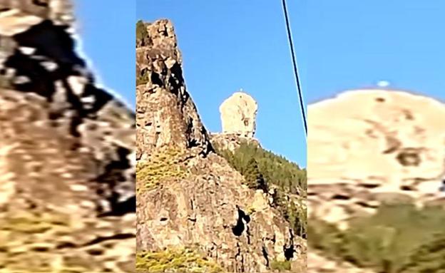 Atentan contra el Roque Nublo clavando en su cima una bandera
