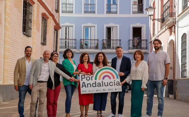 Representantes de los seis partidos integrantes han presentado este miércoles la coalición en Sevilla. 