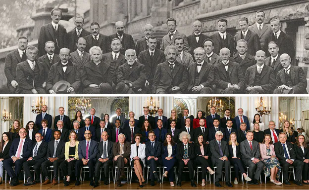 Seis científicos españoles recrean la icónica fotografía de la Conferencia Solvay de 1927