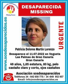 Continúa la búsqueda de Patricia Dolores Martín Lorenzo, desaparecida en Vegueta