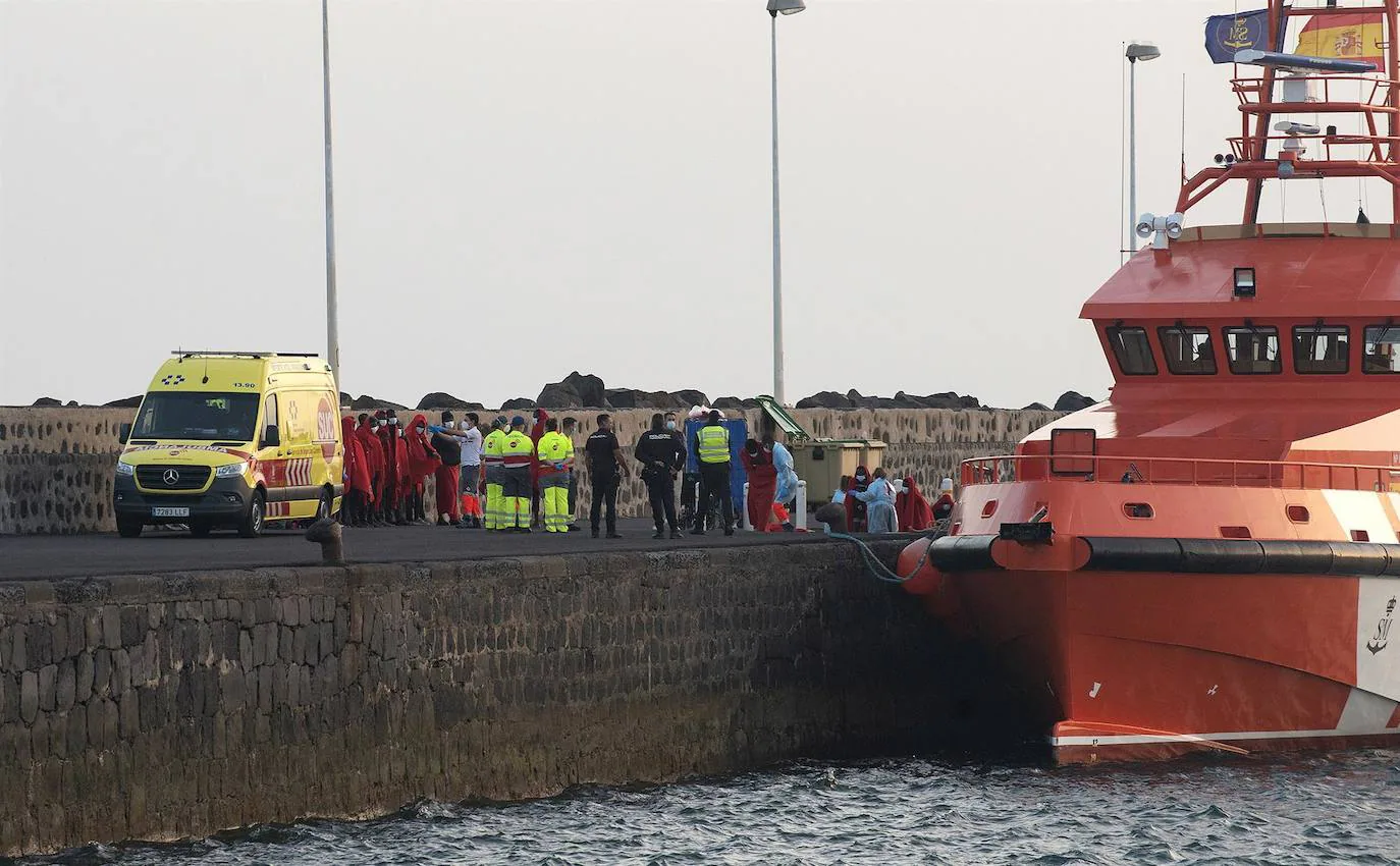 Foto de archivo de la llegada de personas migrantes a Lanzarote. 