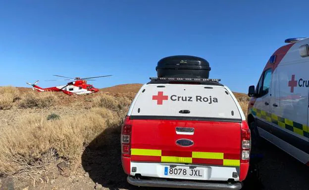 Foto del dispositivo de rescate habilitado en El Teide. 