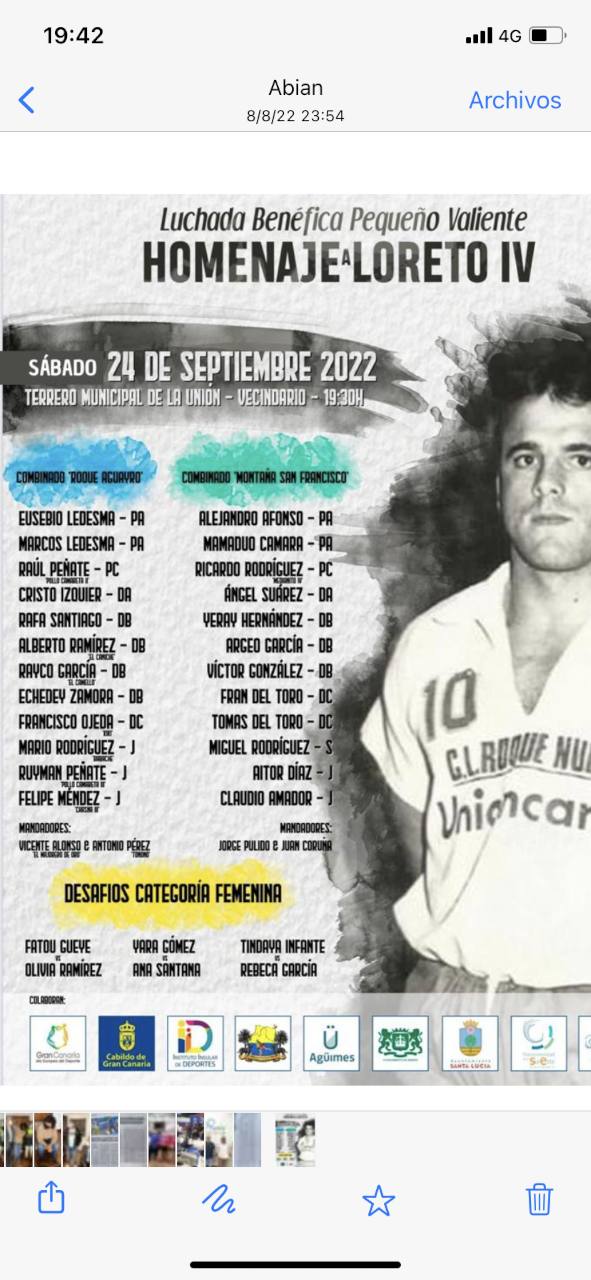 Cartel de lujo para el homenaje a Loreto IV