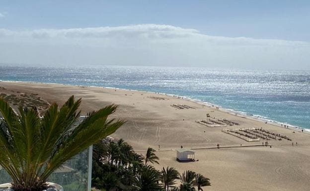 Vistas de la playa en Morro Jable, Fuerteventura. 