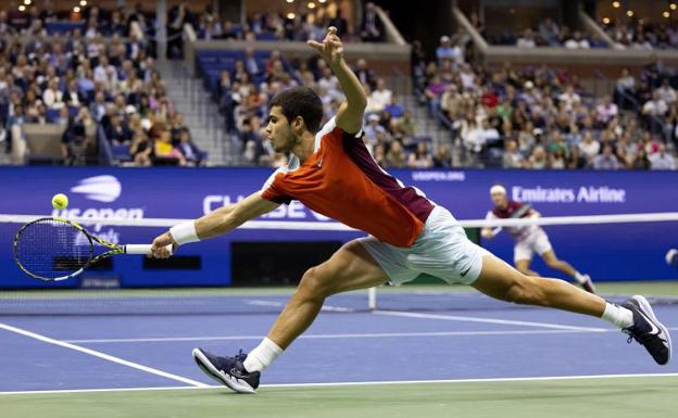 Carlos Alcaraz, durante la final del US Open. /Al Bello (Afp)
