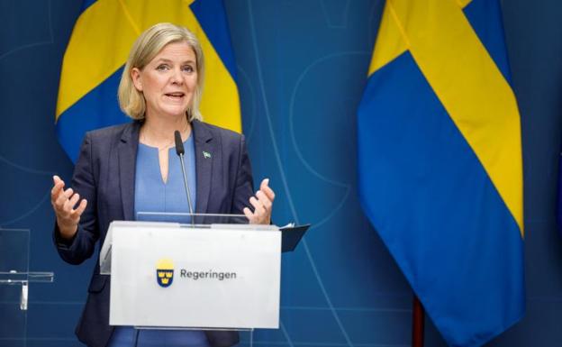 La primera ministra sueca, Magdalena Andersson, al anunciar su renuncia. /Reuters