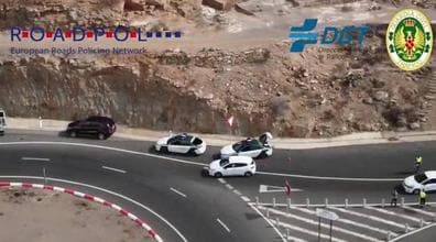 Dispositivos de control del tráfico en Gran Canaria con motivo de la campaña «Roadpol Safety Days»
