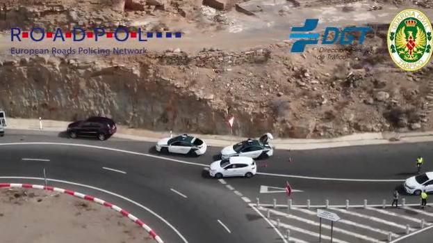 Dispositivos de control del tráfico en Gran Canaria con motivo de la campaña «Roadpol Safety Days»