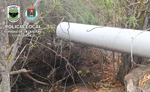 Denunciado por verter aguas residuales sobre suelo protegido en el barranco del Guiniguada