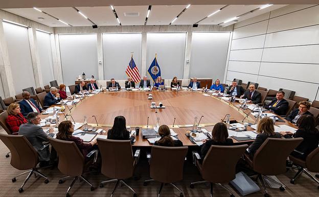 Los miembros del Comité Federal del Comité Abierto de la Fed (FOMC). 