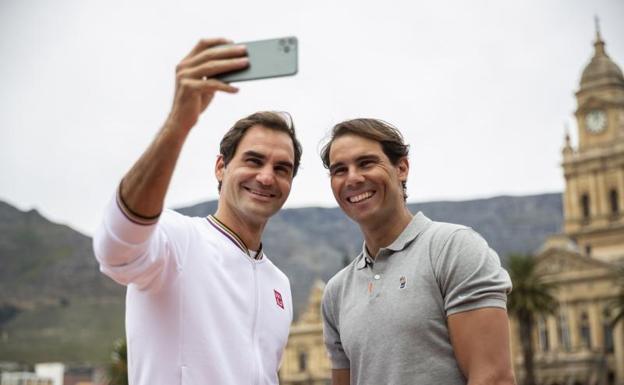 Roger Federer y Rafa Nadal, en Londres. 