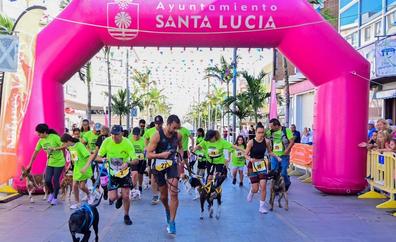 Éxito de la carrera solidaria con perros de Santa Lucía deTirajana