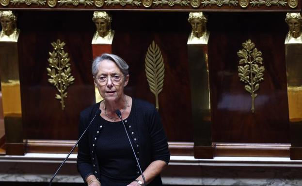 La primera ministra francesa, Élisabeth Borne, este miércoles en la Asamblea Nacional. 