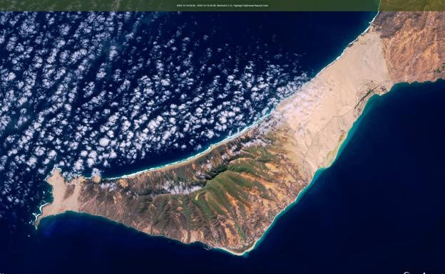 Jandía renace con el verde desde el Espacio