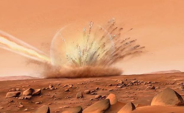 Los impactos de dos meteoritos permiten a los geólogos echar una mirada al interior de Marte