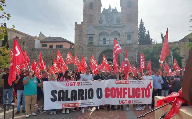 Concentración por las subidas salariales en Castilla-La Mancha.