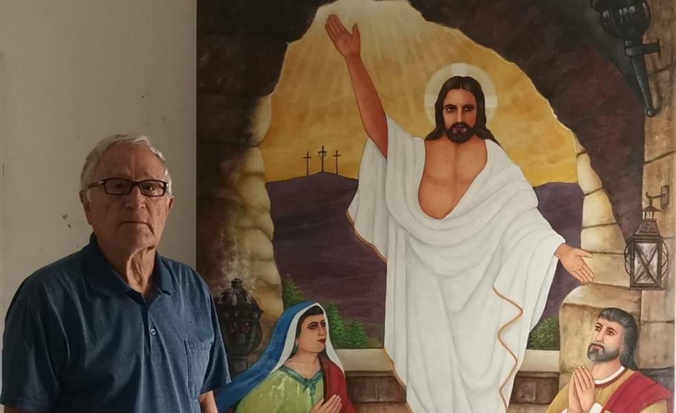 José Luis Artiles 'Artill' dona a la iglesia de San Juan el cuadro al óleo 'La Resurrección'