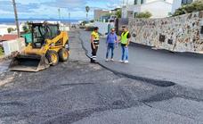 Nuevo asfalto en las calles Guirre y Tórtola de Tinajo