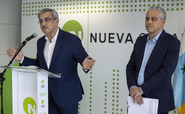El presidente de NC, Román Rodríguez, con Fermín Delgado. 