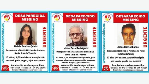Desaparecen dos hombres en La Palma y una menor en Tenerife