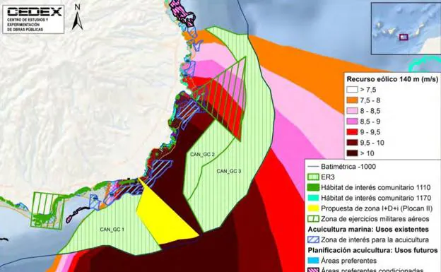 El Estado borra la zona para eólica marina más próxima al sur de Gran Canaria