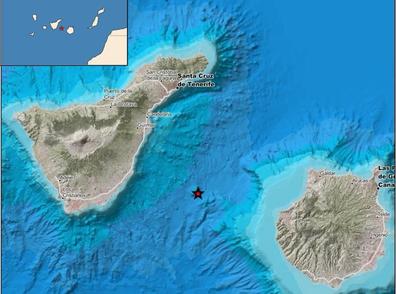 Detectan un terremoto de magnitud 3,4 entre Tenerife y Gran Canaria