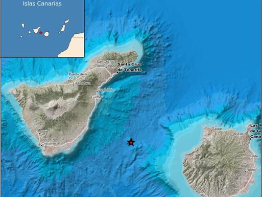 Detectan un terremoto de magnitud 3,4 entre Tenerife y Gran Canaria