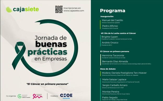 Cajasiete impulsa la jornada 'El cáncer en primera persona'