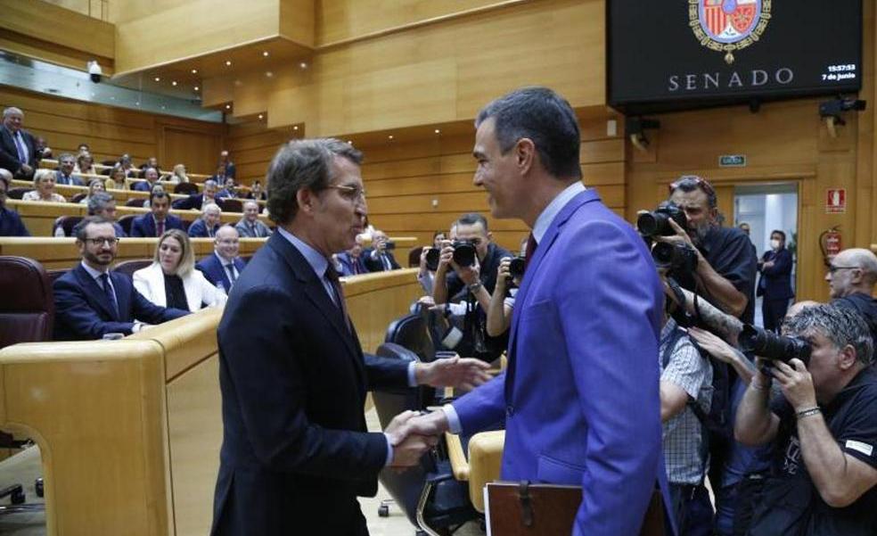 Señal de TV: Cara a cara entre Sánchez y Feijóo en el Senado