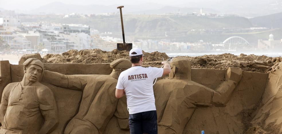 'The strength of the ephemeral' reveals the keys to the sand nativity scene in the capital of Gran Canaria