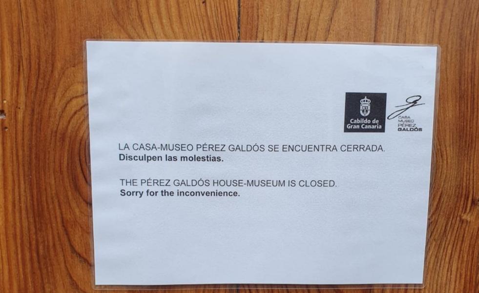 La Casa-Museo Pérez Galdós, cerrada por las tardes y el fin de semana completo