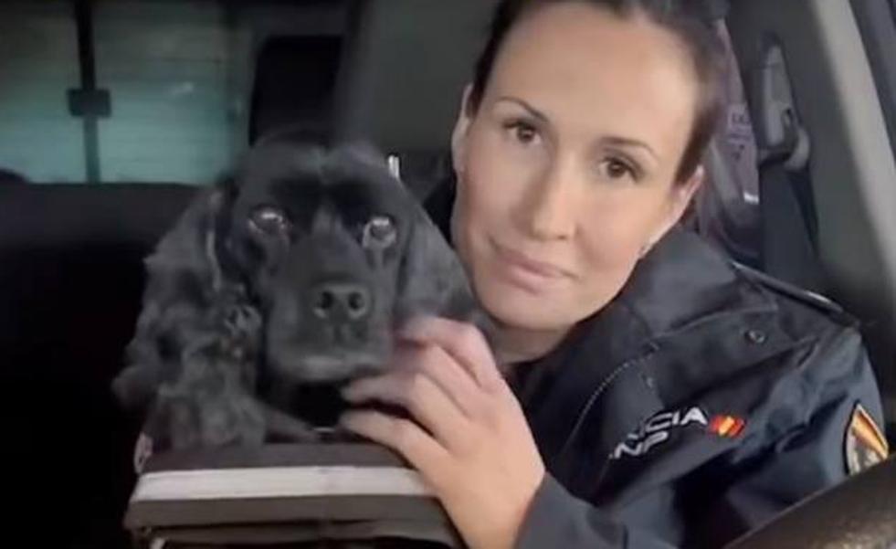 La Policía despide a su perrita Lluna por todo lo alto en su último turno